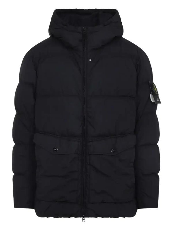 browns Stone Island compass-appliqué padded jacket | Browns Down Jackets