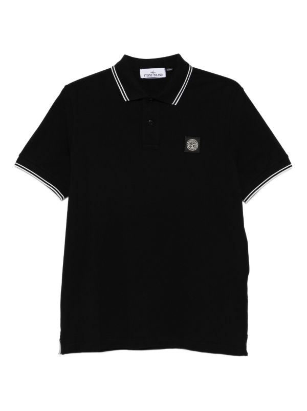 browns Stone Island Compass-patch polo shirt | Browns Polo Shirts