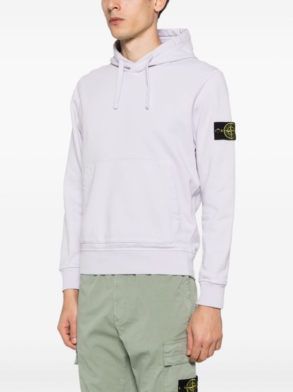 Browns Stone Island Purple Compass-Patch Hoodie | Browns Hoodies