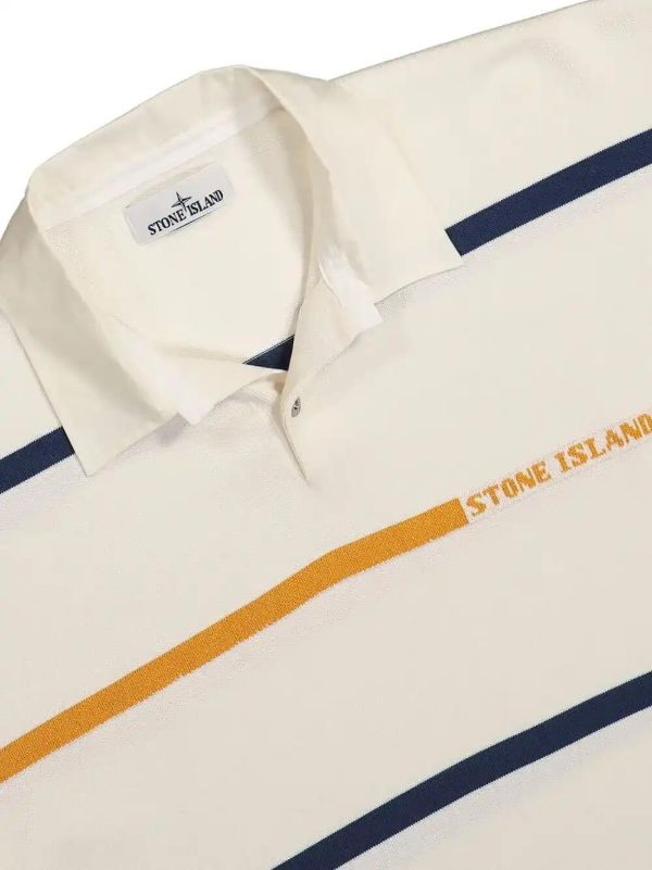 Browns Stone Island Striped Cotton Shirt | Browns Polo Shirts