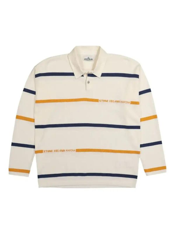 browns Stone Island striped cotton shirt | Browns Polo Shirts