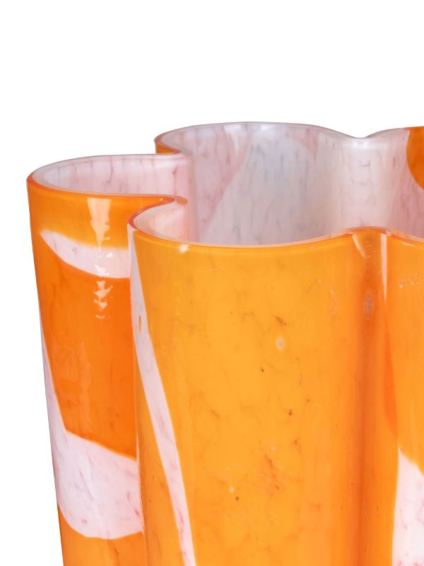 Browns Stories Of Italy Orange Nougat Glass Bucket Vase | Browns Vases