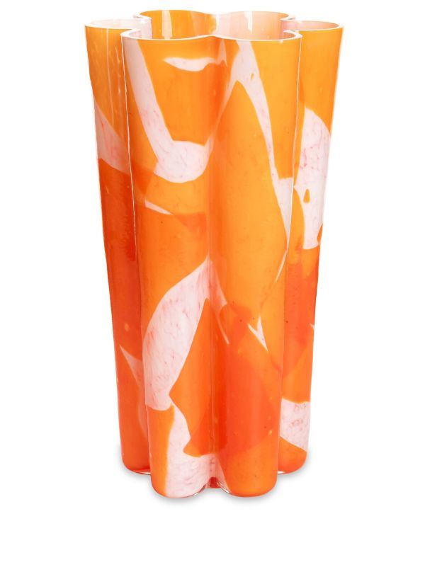 browns Stories of Italy orange nougat glass bucket vase | Browns Vases