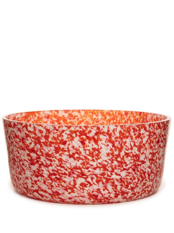 browns Stories of Italy red Macchia large glass bowl | Browns Plates & Bowls