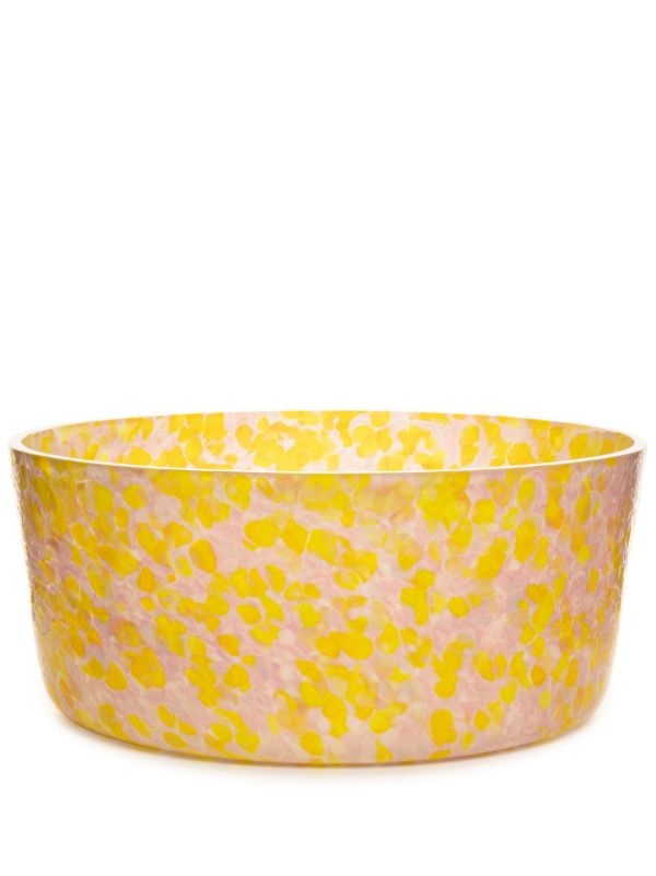 browns Stories of Italy yellow Macchia large glass bowl | Browns Plates & Bowls
