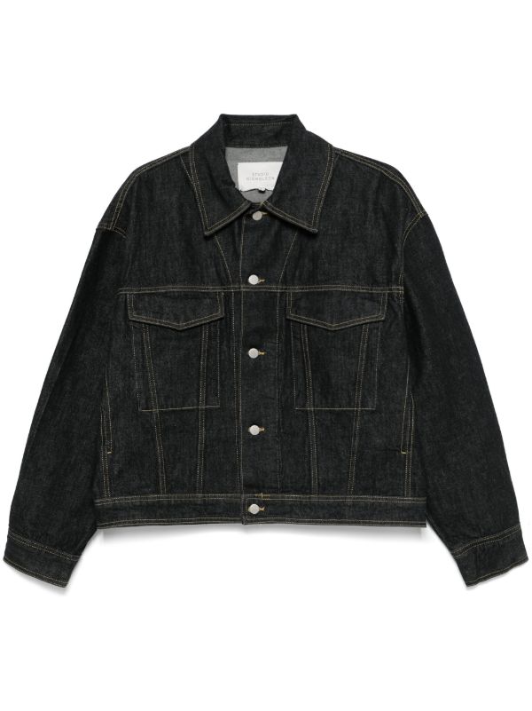 browns Studio Nicholson Black Denim Jacket | Browns Denim Jackets