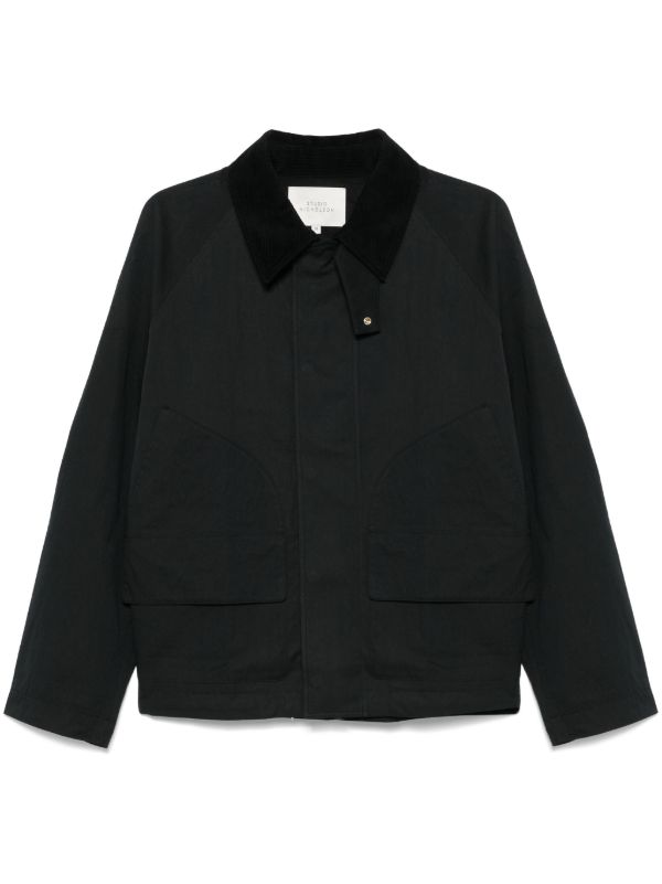 browns Studio Nicholson Black Press-Stud Bomber Jacket