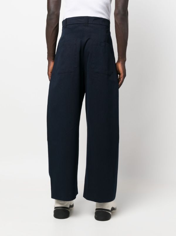 Browns Studio Nicholson Blue Acuna Cotton Wide-leg Trousers | Browns Wide Leg Pants