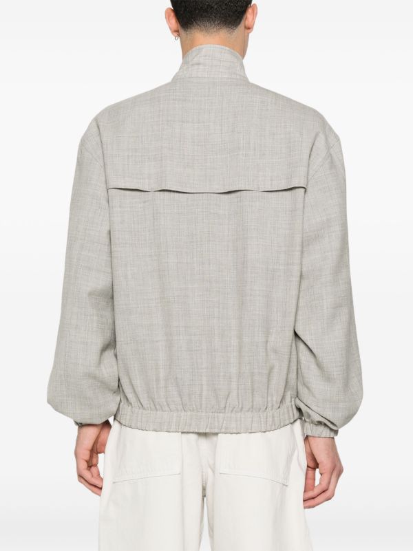 Browns Studio Nicholson Grey Slub-Textured Bomber Jacket