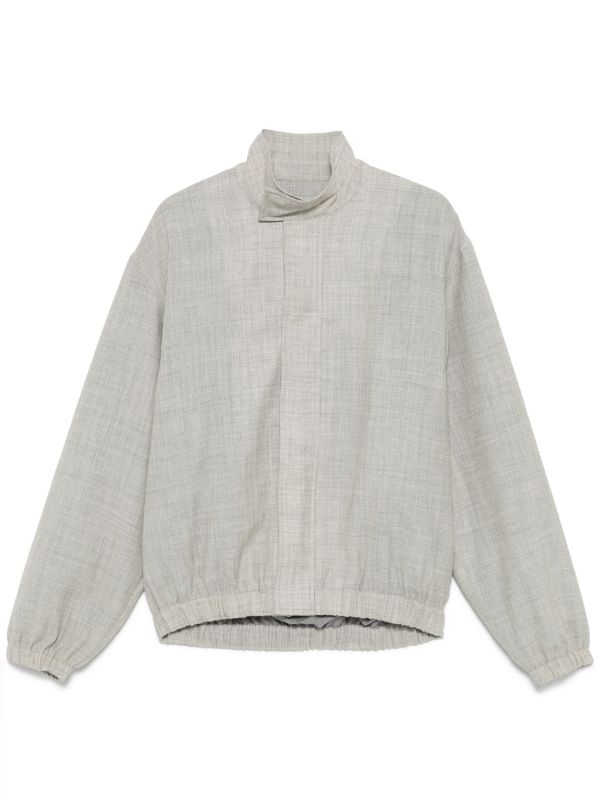 browns Studio Nicholson Grey Slub-Textured Bomber Jacket
