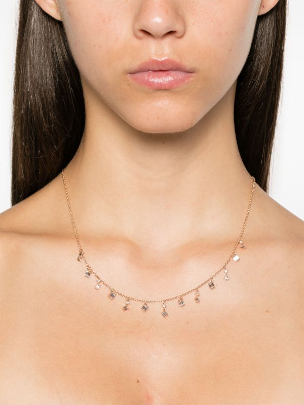 Browns Suzanne Kalan 18K Rose Gold Cascade Diamond Necklace | Browns Fine Necklaces