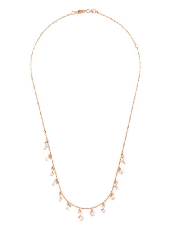 browns Suzanne Kalan 18K Rose Gold Cascade Diamond Necklace | Browns Fine Necklaces