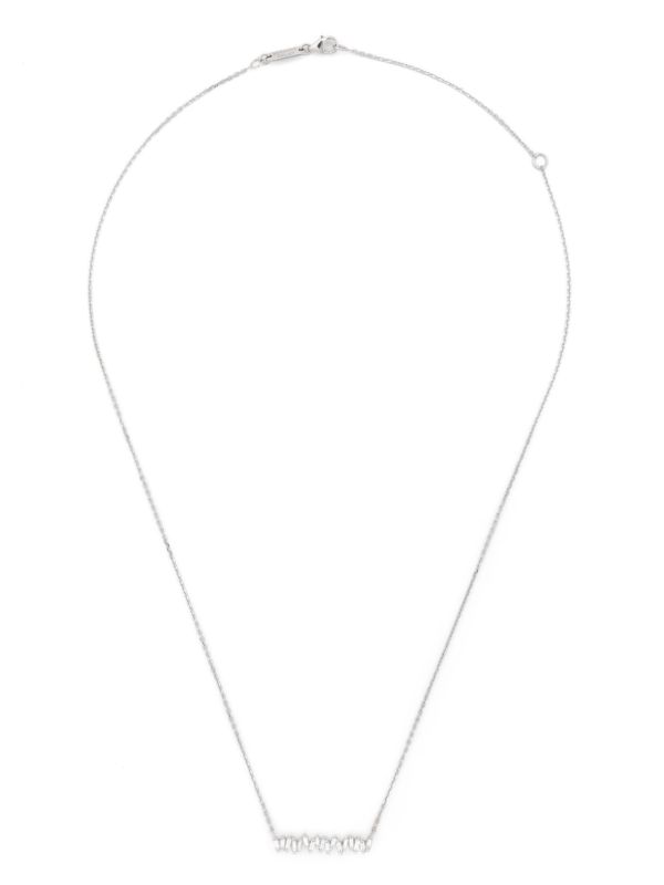browns Suzanne Kalan 18K White Gold Classic Diamond Bar Necklace | Browns Fine Necklaces