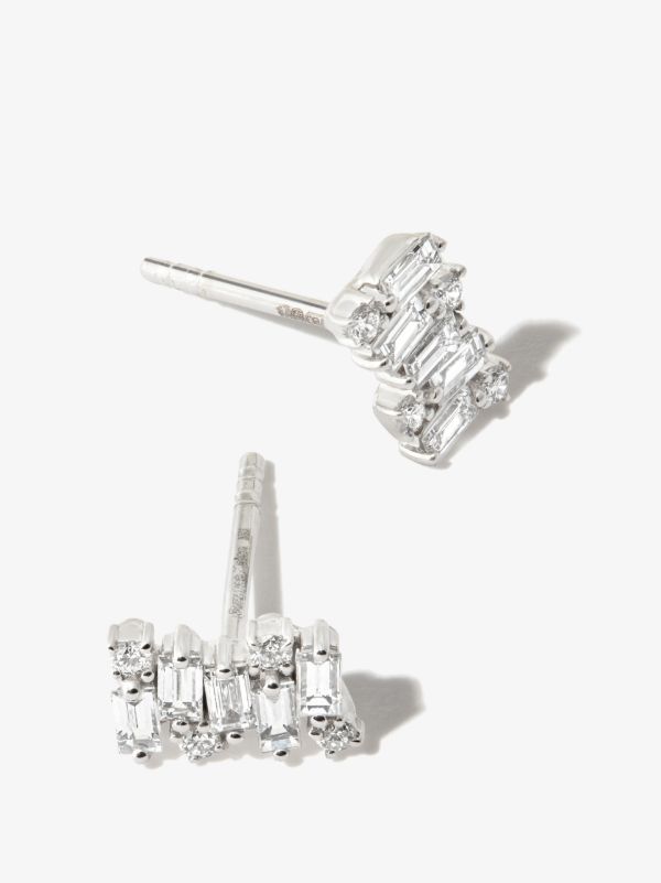 Browns Suzanne Kalan 18K White Gold Classic Shimmer Diamond Stud Earrings | Browns Fine Earrings