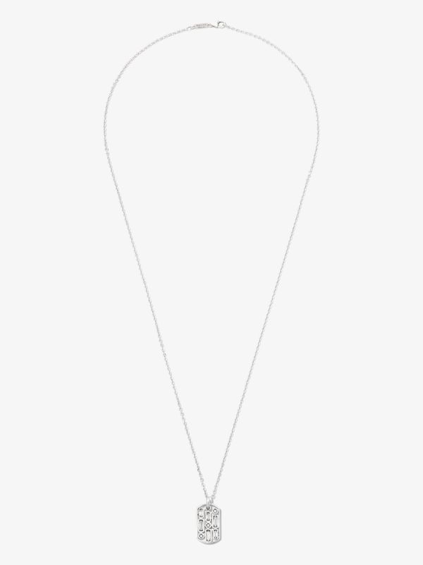 Browns Suzanne Kalan 18K White Gold Diamond Tag Necklace | Browns Necklaces
