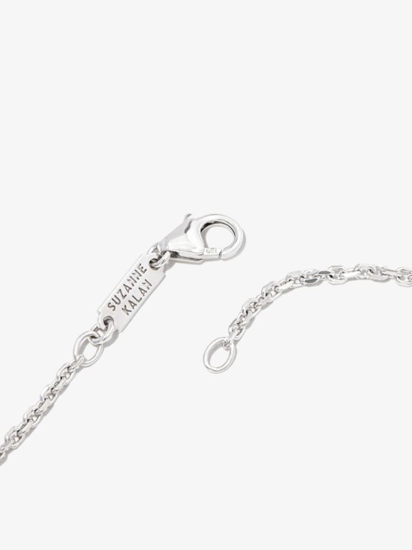 Browns Suzanne Kalan 18K White Gold Diamond Tag Necklace | Browns Necklaces