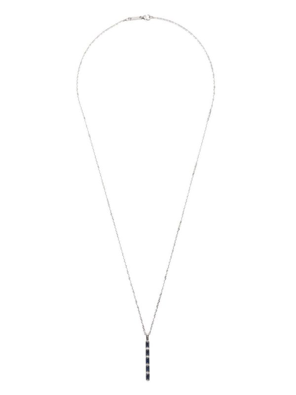 Browns Suzanne Kalan 18K White Gold Inlay Large Sapphire Necklace | Browns Necklaces