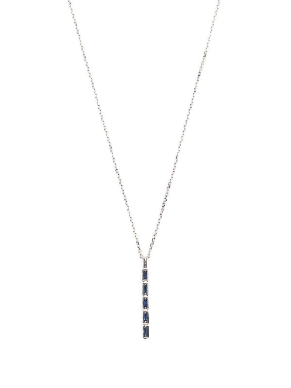 browns Suzanne Kalan 18K white gold Inlay large sapphire necklace | Browns Necklaces