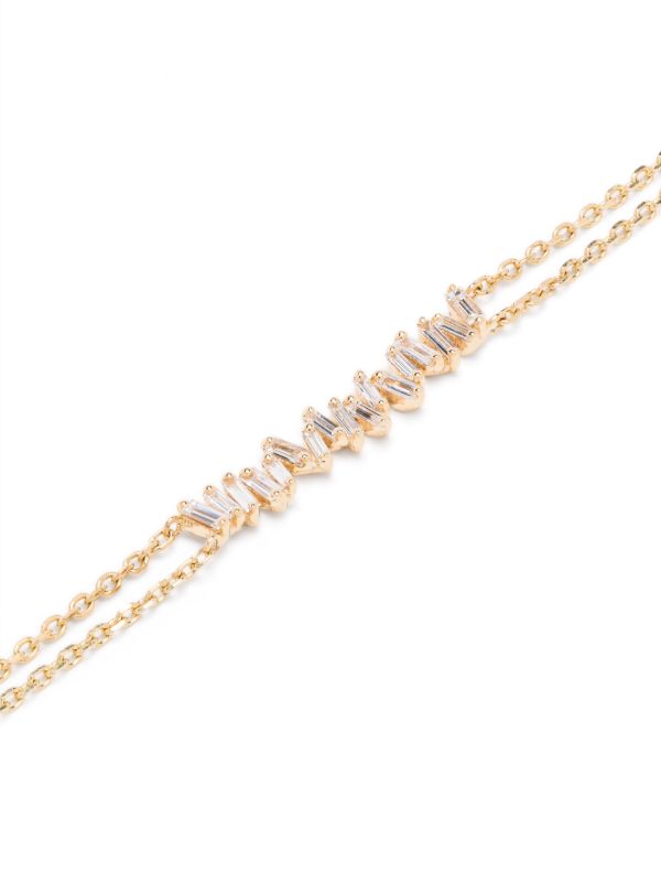 Browns Suzanne Kalan 18K Yellow Gold Bar Diamond Bracelet | Browns Fine Bracelets