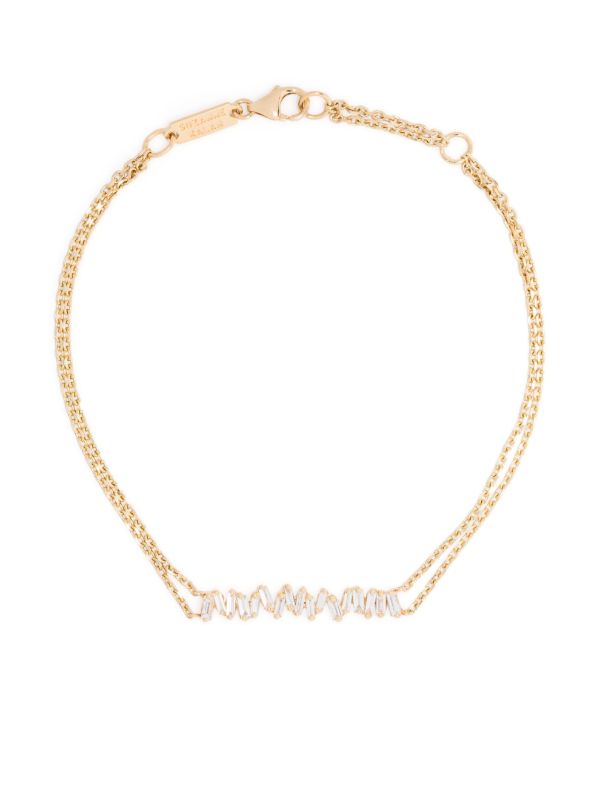browns Suzanne Kalan 18K Yellow Gold Bar Diamond Bracelet | Browns Fine Bracelets