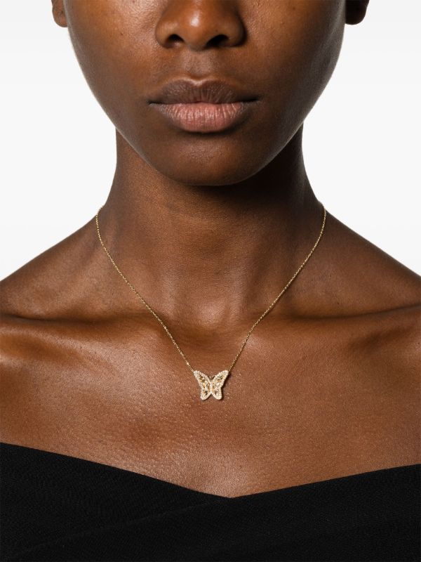 Browns Suzanne Kalan 18K Yellow Gold Bold Butterfly Diamond Necklace | Browns Fine Necklaces