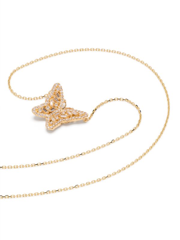 Browns Suzanne Kalan 18K Yellow Gold Bold Butterfly Diamond Necklace | Browns Fine Necklaces