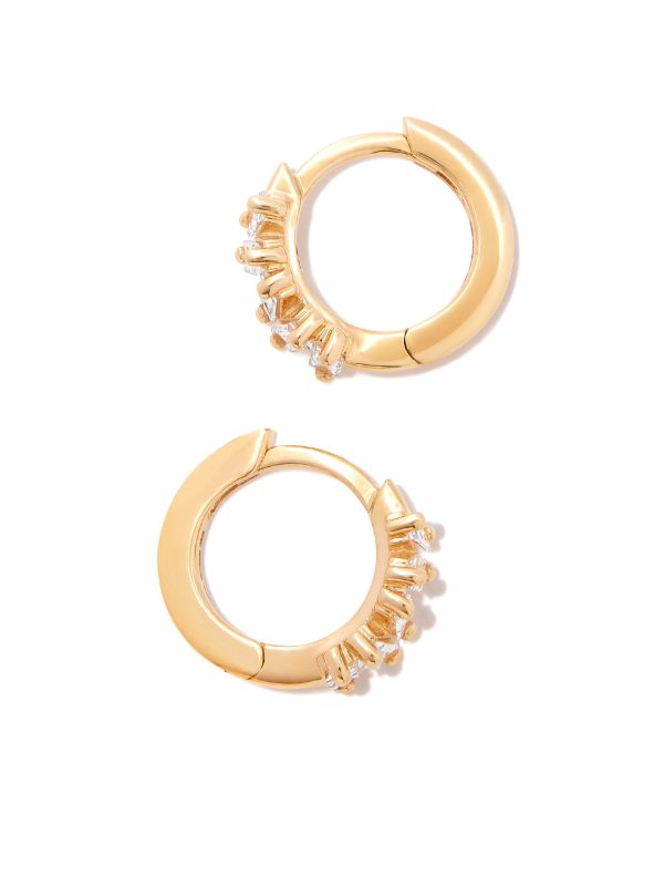 Browns Suzanne Kalan 18K Yellow Gold Bold Diamond Huggie Earrings | Browns Fine Earrings