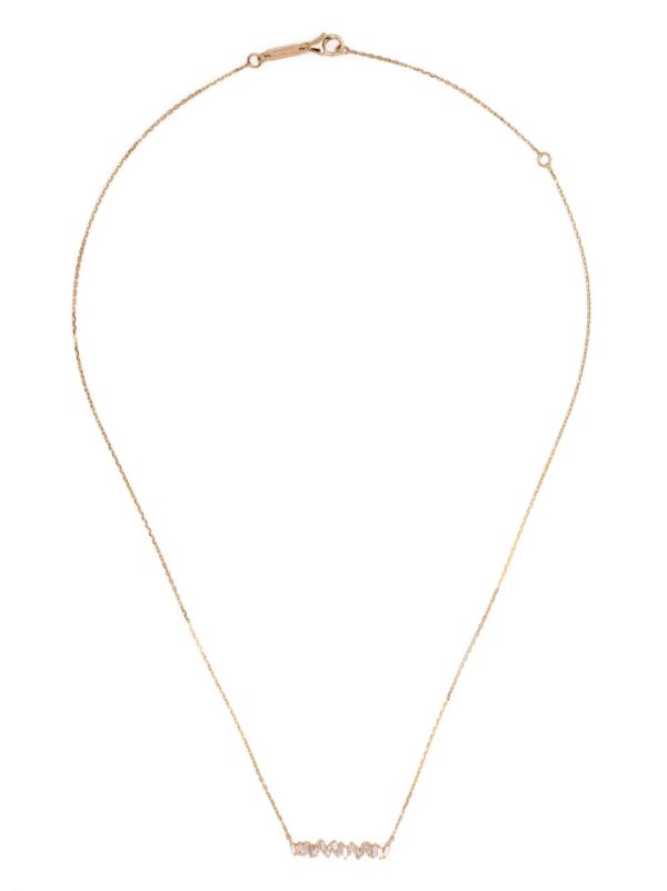 Browns Suzanne Kalan 18K Yellow Gold Classic Diamond Bar Necklace | Browns Fine Necklaces