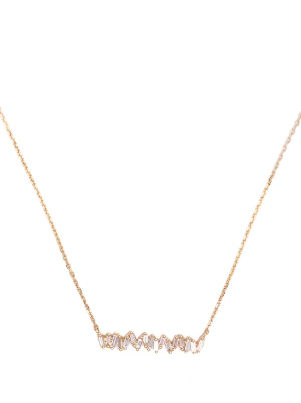 browns Suzanne Kalan 18K Yellow Gold Classic Diamond Bar Necklace | Browns Fine Necklaces