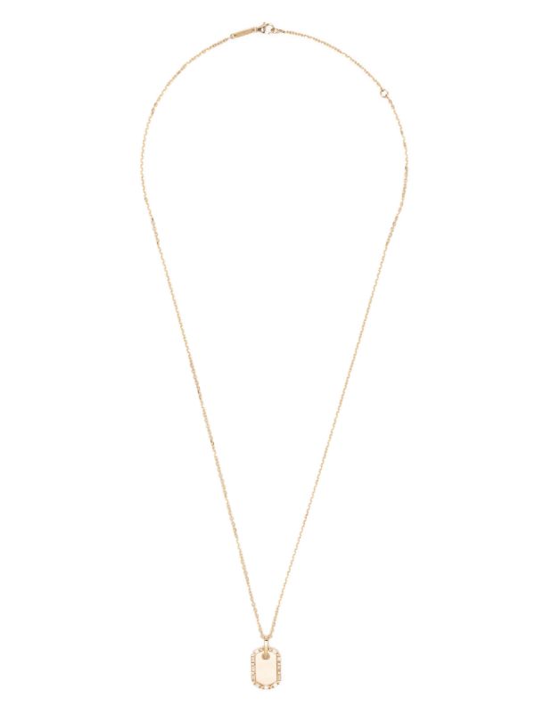 Browns Suzanne Kalan 18K Yellow Gold Dog Tag Medium Diamond Necklace | Browns Necklaces
