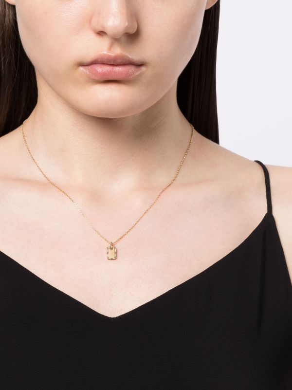 Browns Suzanne Kalan 18K Yellow Gold Medium Dog Tag Diamond Necklace | Browns Fine Necklaces