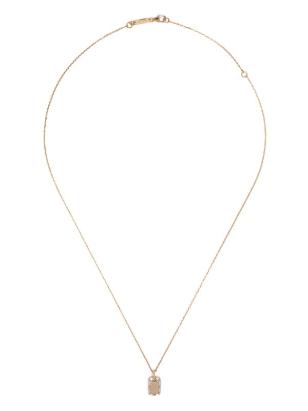 Browns Suzanne Kalan 18K Yellow Gold Medium Dog Tag Diamond Necklace | Browns Fine Necklaces