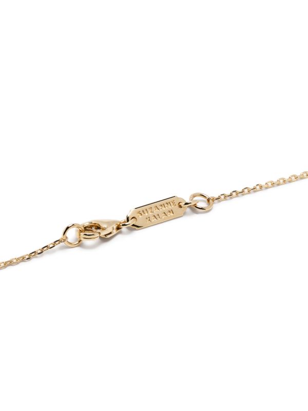 Browns Suzanne Kalan 18K Yellow Gold Medium Dog Tag Diamond Necklace | Browns Fine Necklaces