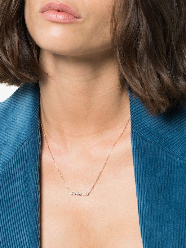 Browns Suzanne Kalan 18kt Rose Gold Classic Diamond Bar Necklace | Browns Fine Necklaces