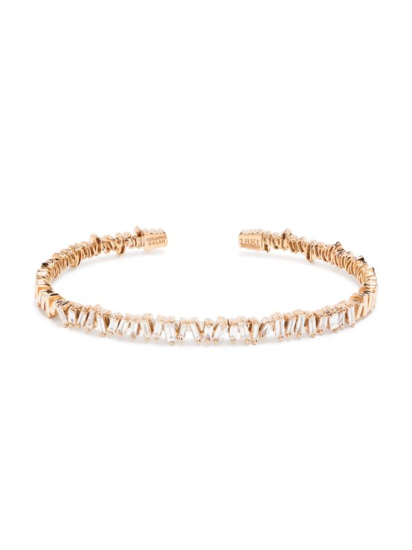 browns Suzanne Kalan 18kt Rose Gold Classic Diamond Fireworks bangle | Browns Fine Bracelets