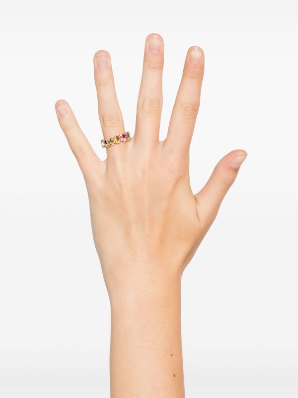 Browns Suzanne Kalan 18kt Rose Gold Shimmer Alaia Rainbow Sapphire Eternity Band Ring | Browns Fine Rings