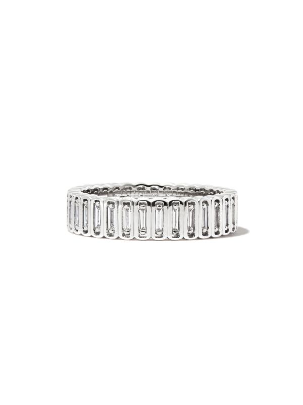 Browns Suzanne Kalan 18kt White Gold Inlay Diamond Eternity Band Ring | Browns Rings