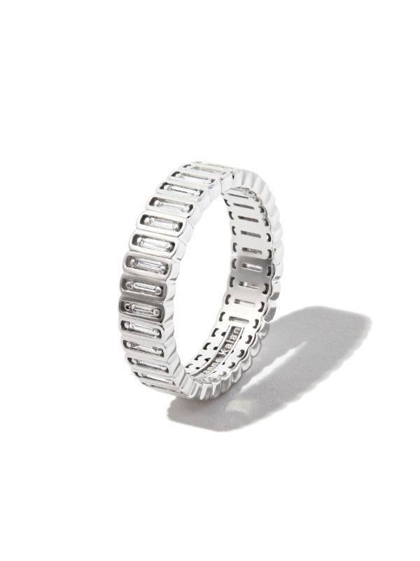 Browns Suzanne Kalan 18kt White Gold Inlay Diamond Eternity Band Ring | Browns Rings