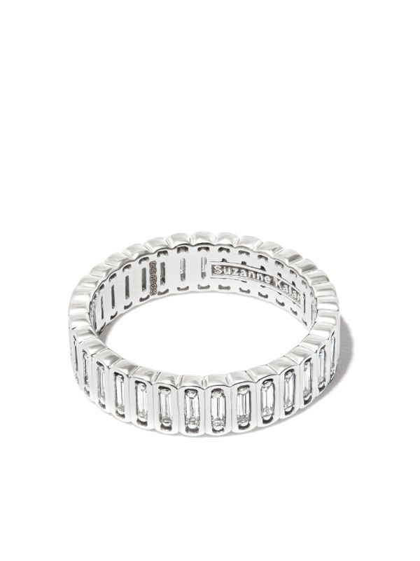 browns Suzanne Kalan 18kt white gold Inlay diamond eternity band ring | Browns Rings