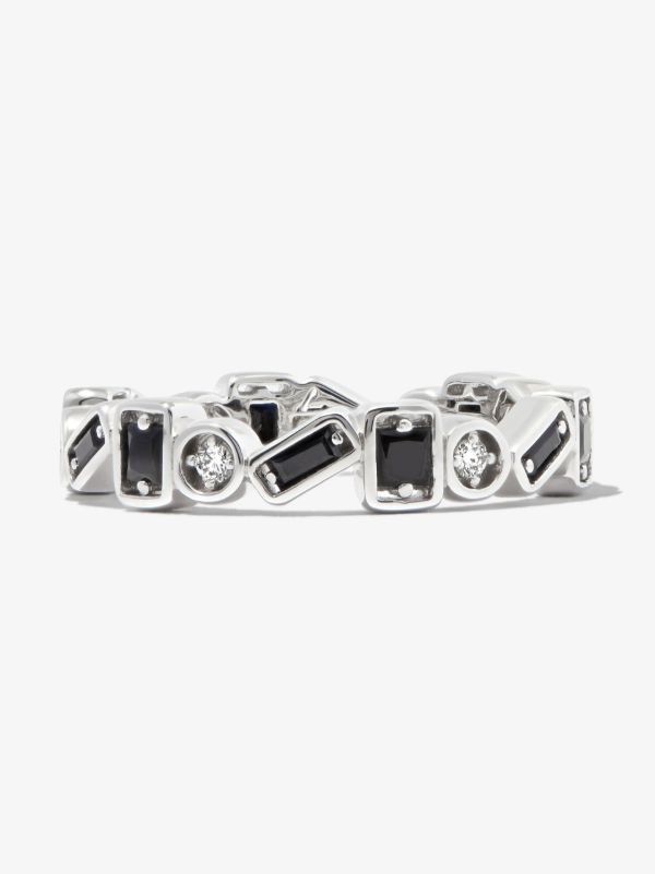Browns Suzanne Kalan 18kt White Gold Inlay Zigzag Sapphire Eternity Band Ring | Browns Rings
