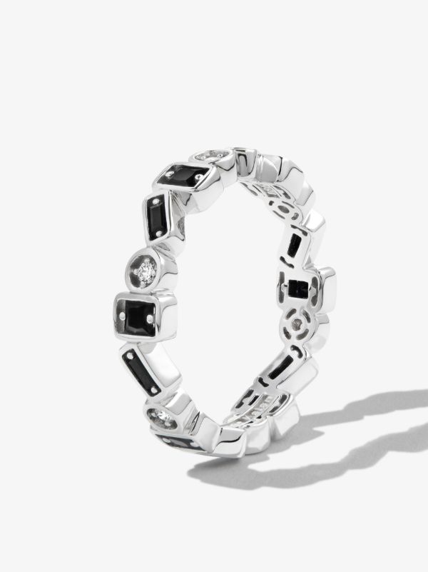 Browns Suzanne Kalan 18kt White Gold Inlay Zigzag Sapphire Eternity Band Ring | Browns Rings