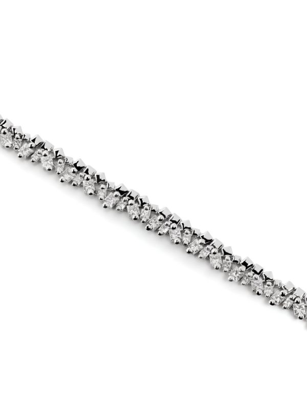 Browns Suzanne Kalan 18kt White Gold Princess Diamond Tennis Bracelet | Browns Fine Bracelets
