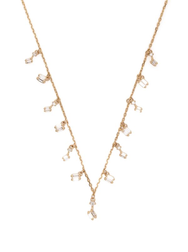 browns Suzanne Kalan 18kt yellow gold Classic diamond cascade necklace | Browns Fine Necklaces