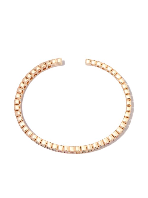 Browns Suzanne Kalan 18kt Yellow Gold Inlay Classic Rainbow Sapphire Bangle | Browns Bracelets