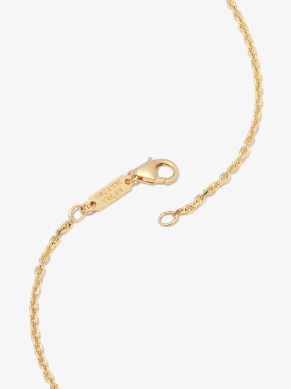 Browns Suzanne Kalan 18kt Yellow Gold Inlay Sapphire Dog Tag Pendant Necklace | Browns Necklaces