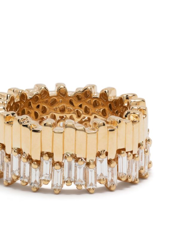 Browns Suzanne Kalan 18kt Yellow Gold Midi Stacker Diamond Eternity Ring | Browns Fine Rings