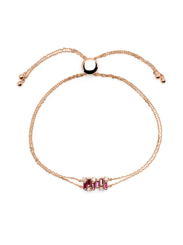 browns Suzanne Kalan 18kt yellow gold Shimmer mini ruby bracelet | Browns Fine Bracelets