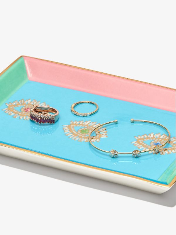 Browns Suzanne Kalan X Jonathan Adler Blue Three Evil Eyes Porcelain Jewellery Tray | Browns Trays