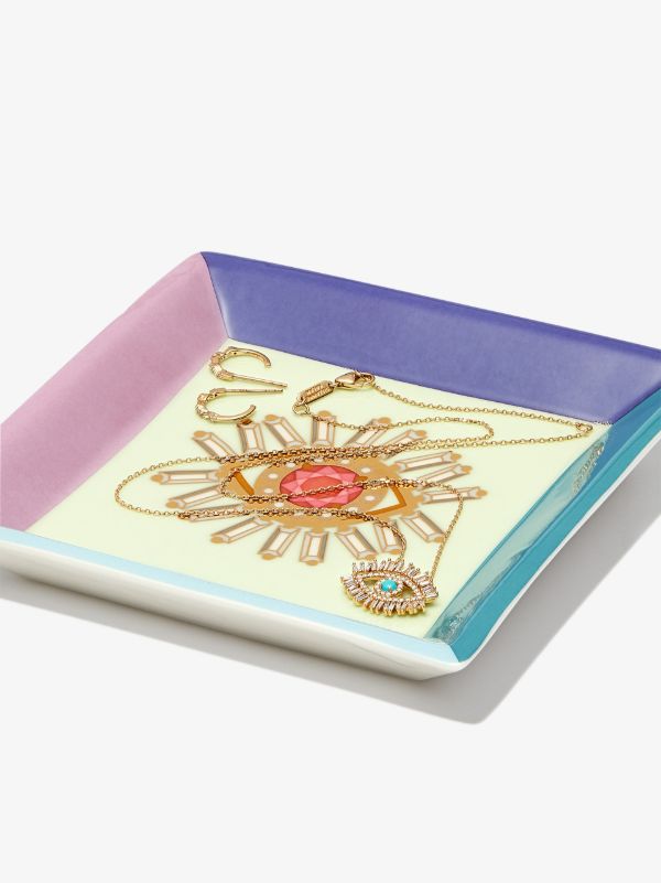 Browns Suzanne Kalan X Jonathan Adler Green Evil Eye Porcelain Jewellery Tray | Browns Trays