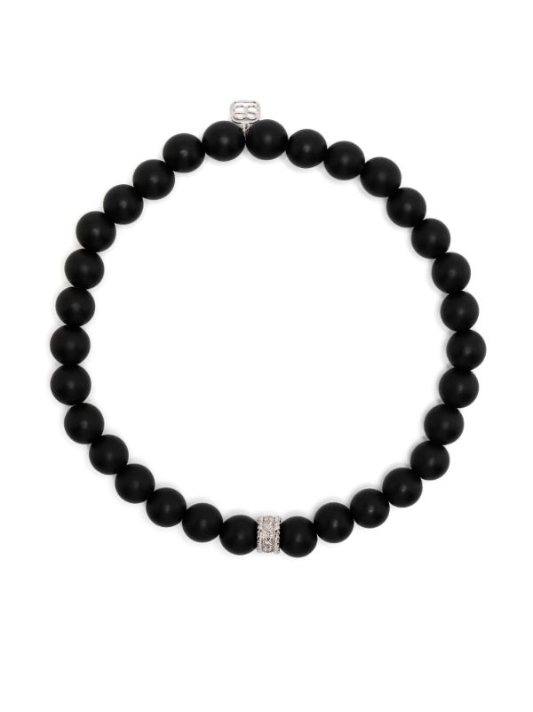 browns Sydney Evan 14K white gold Eternity onyx and diamond bracelet | Browns Bracelets